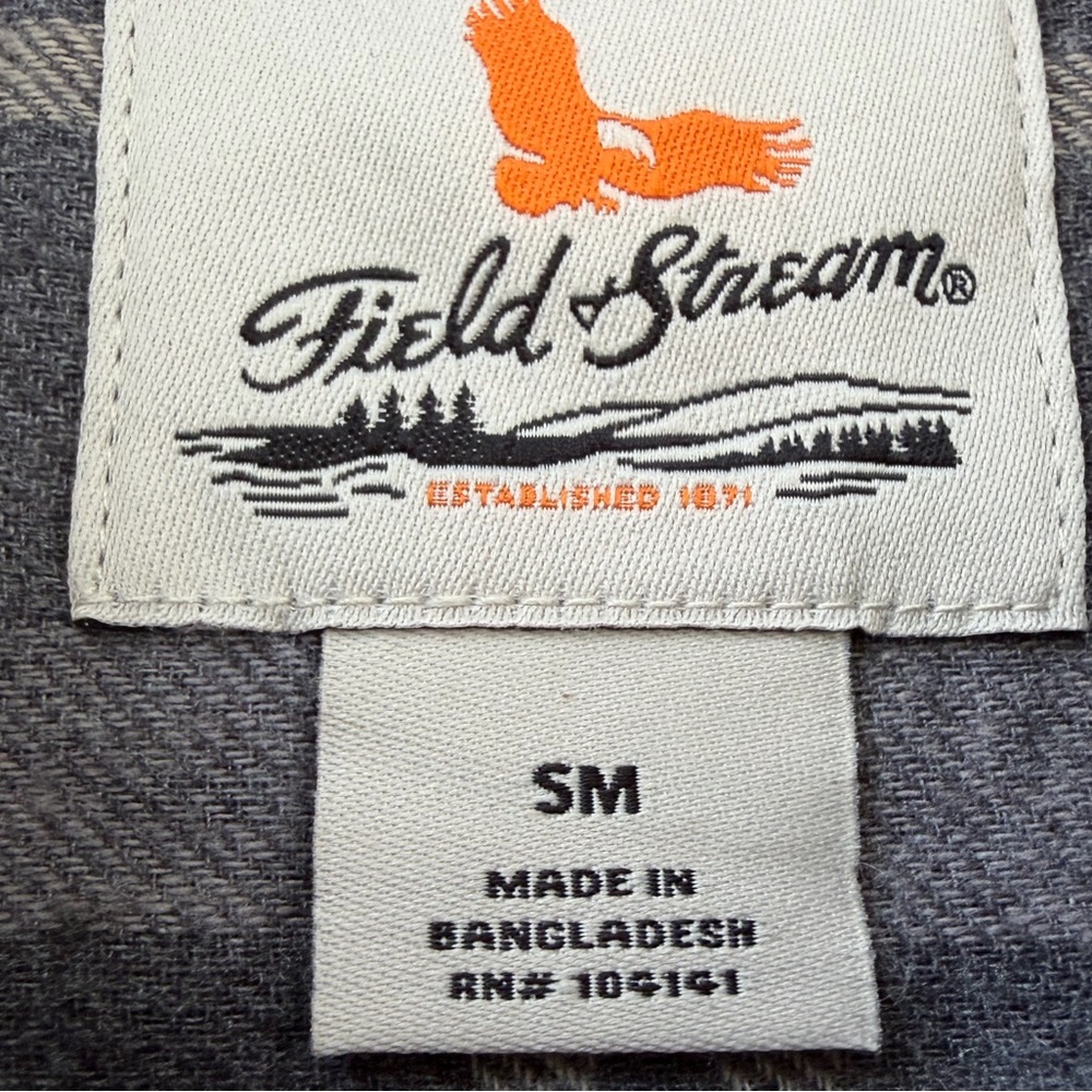 Field & Stream Men’s Gray Classic Lightweight Flannel Shirt Soft Size Small - Picture 7 of 7